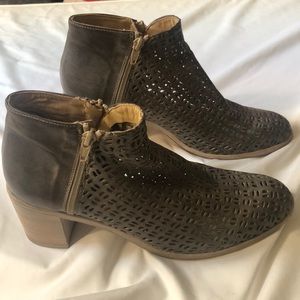 Taupe leather booties used European size 40